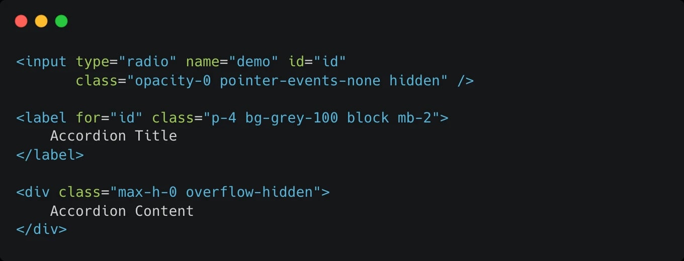 CSS radio button Accordion